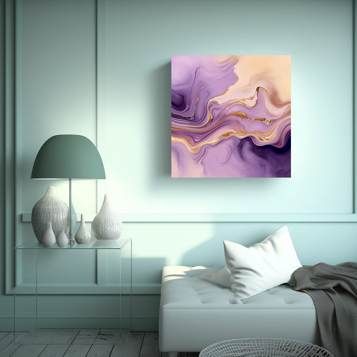 LIENZO DE TELA ESTILO GALERÍA ARTESANAL DISEÑO 30X30 CM - 2
