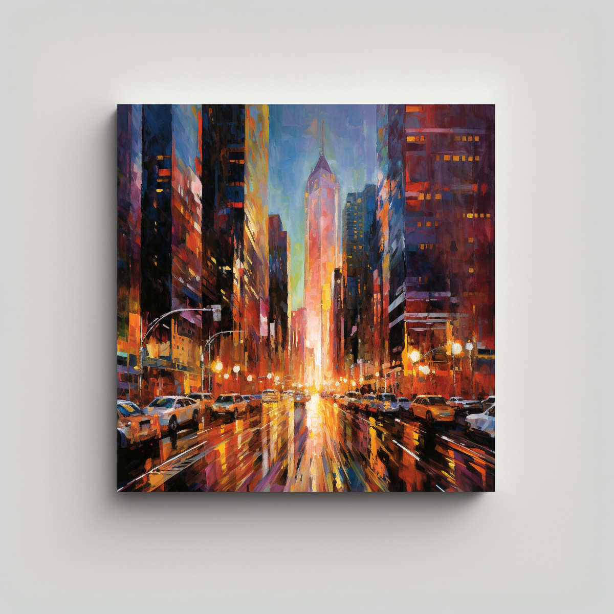 CUADROS DE ARTE MODERNO: PAISAJE URBANO EN 70X70 CM - 1