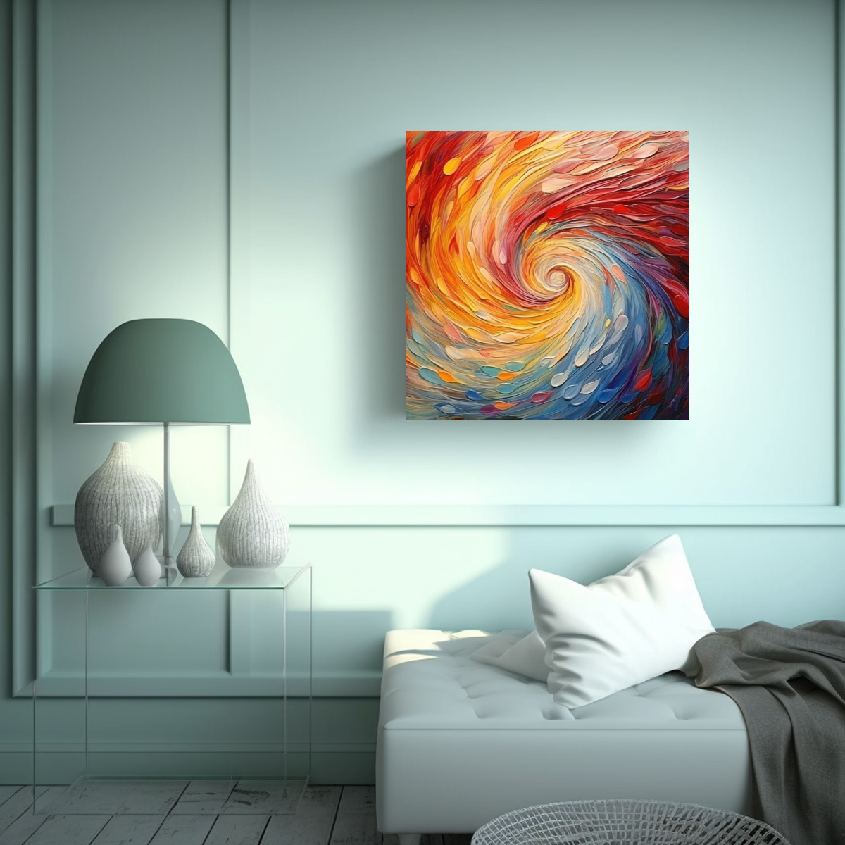 CUADRO DE IMAGEN CON COLORES GIRATORIOS PARA 100X100 CM - 2