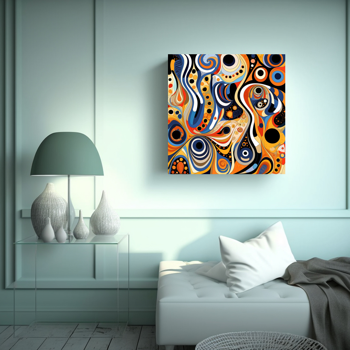 CUADRO ABSTRACTO IMPRESIONANTE CON PATRÓN GRANDE 40X40 CM - 2