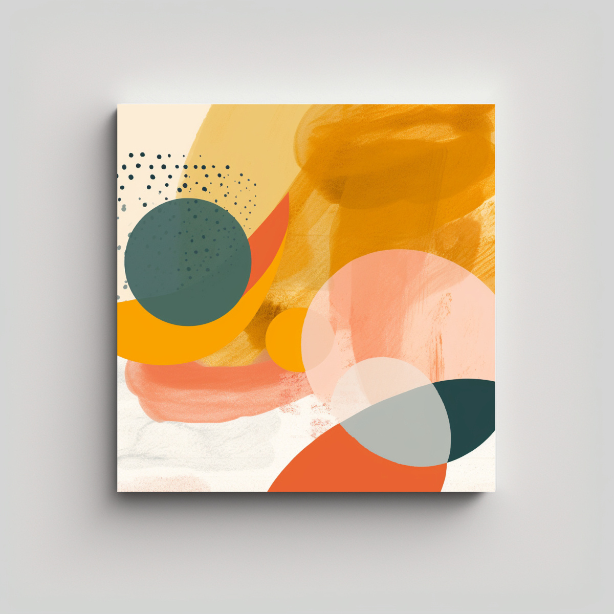 ARTE DE PARED MODERNO CON PALETA NARANJA Y 60X60 CM - 1