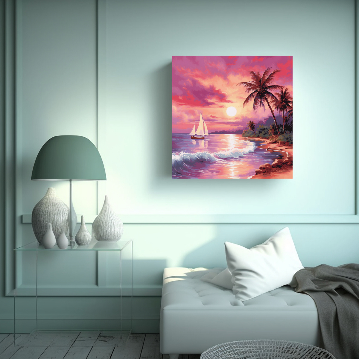 PAISAJE SERENO: COMPOSICIÓN DECORACIÓN PLAYA 40X40 CM - 2