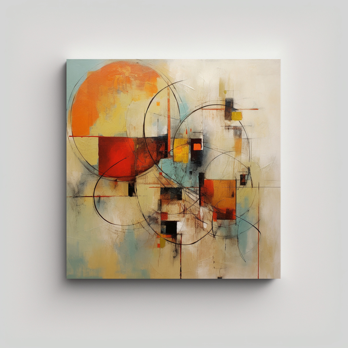 CUADRO ABSTRACTO CON INNOVADOR MOVIMIENTO EN LA 100X100 CM - 1