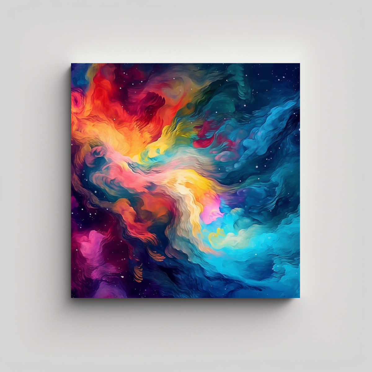 ARTE DE PARED VINTAGE CON FONDO MULTICOLOR 100X100 CM - 1