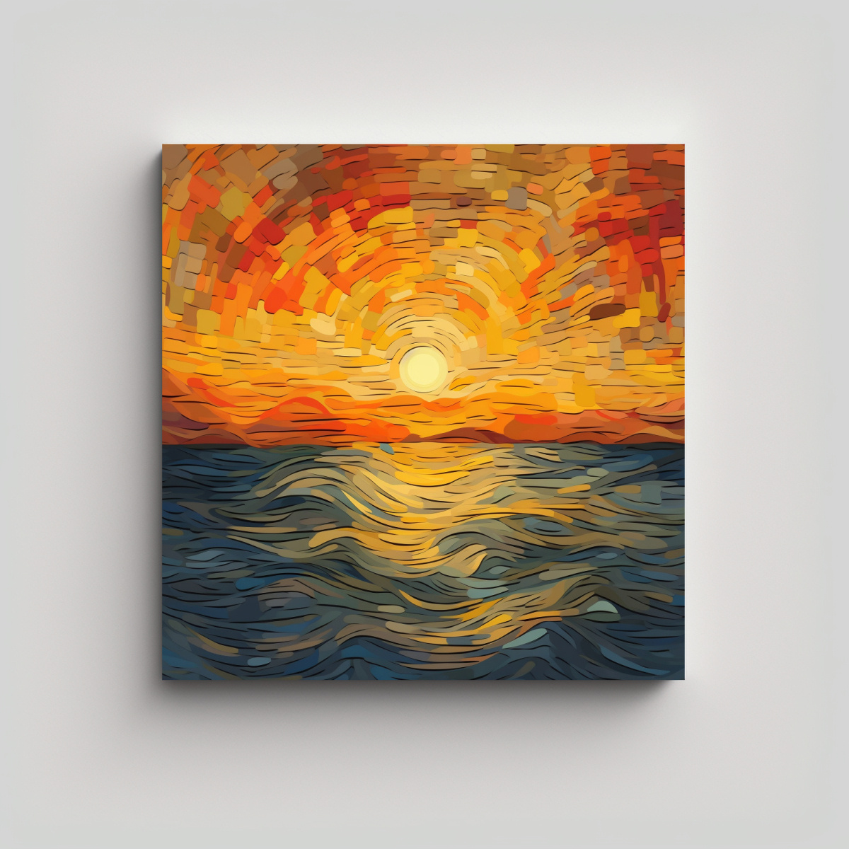 PINTURA MURAL DE ALTA CALIDAD, ARMONÍA CROMÁTICA 90X90 CM - 1