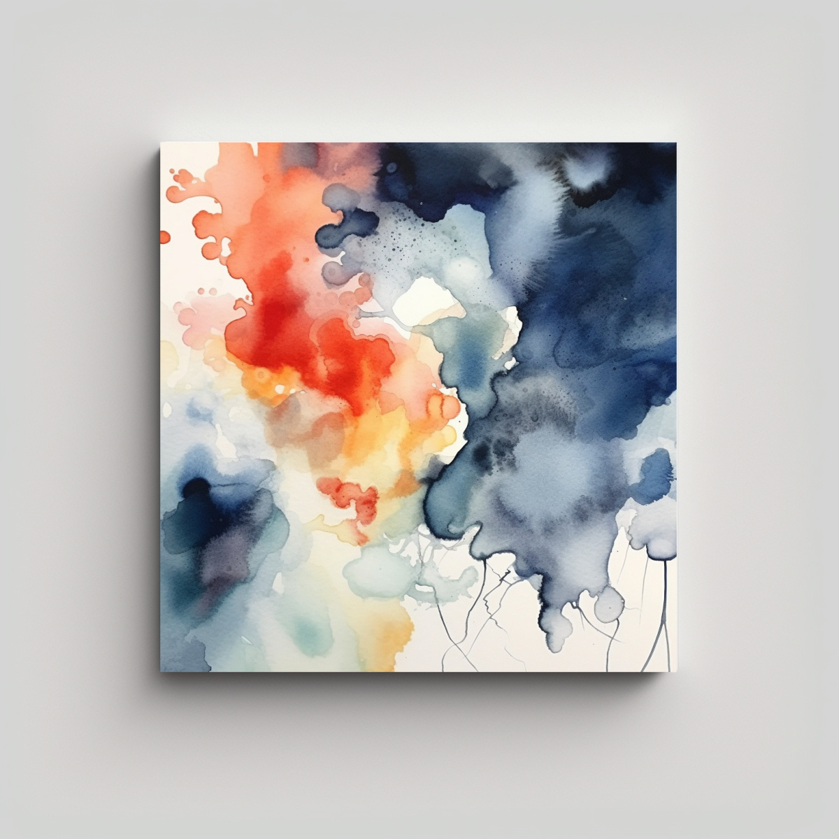 PINTURA DECORATIVA ABSTRACTA EN BASTIDOR CON TELA 90X90 CM - 1