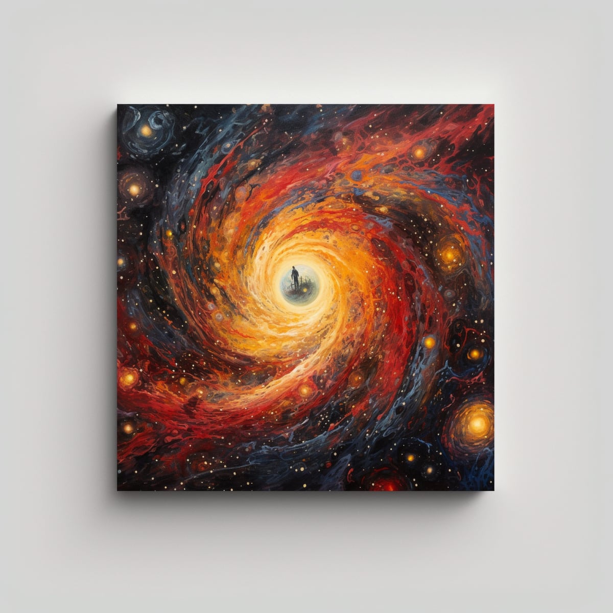 CUADRO LIENZO FINAS LÍNEAS ESCENA PINTURA ESTILO 50X50 CM - 1