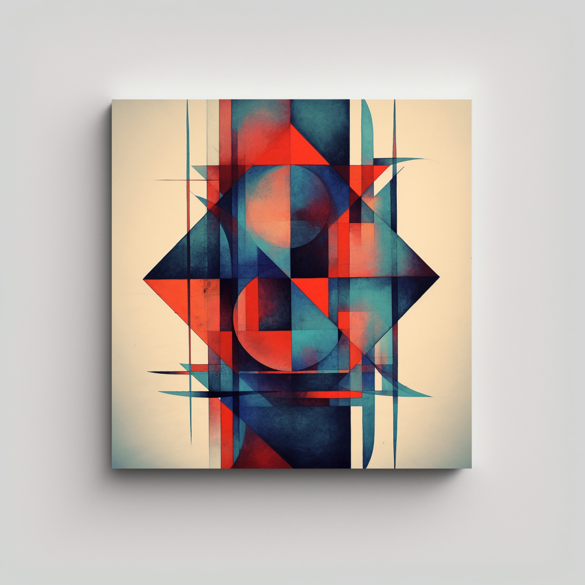 PINTURAS DECORATIVAS CON FORMAS GEOMÉTRICAS 50X50 CM - 1