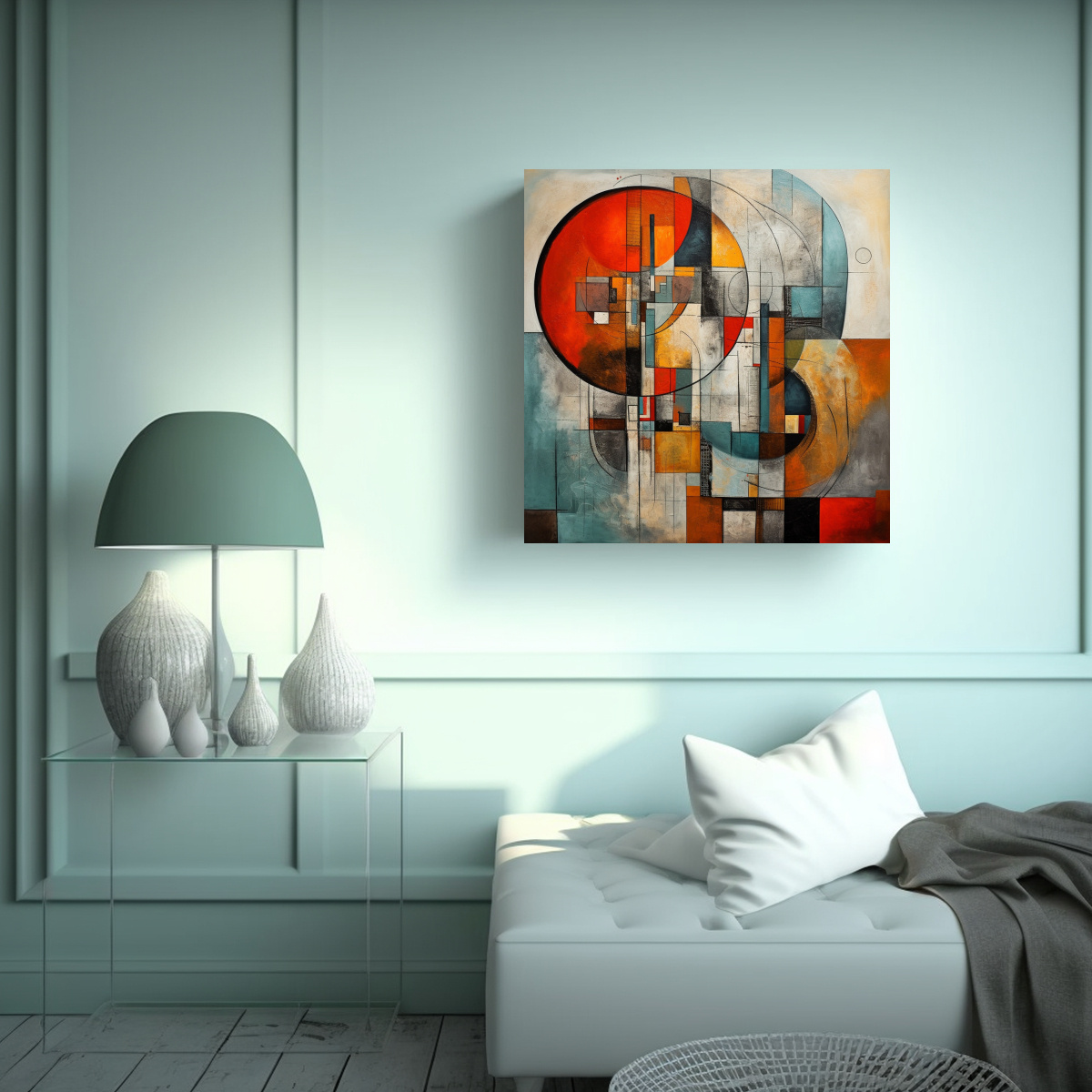 PINTURA ABSTRACTA ARTE DE PARED MODERNO ADORNO 40X40 CM - 2