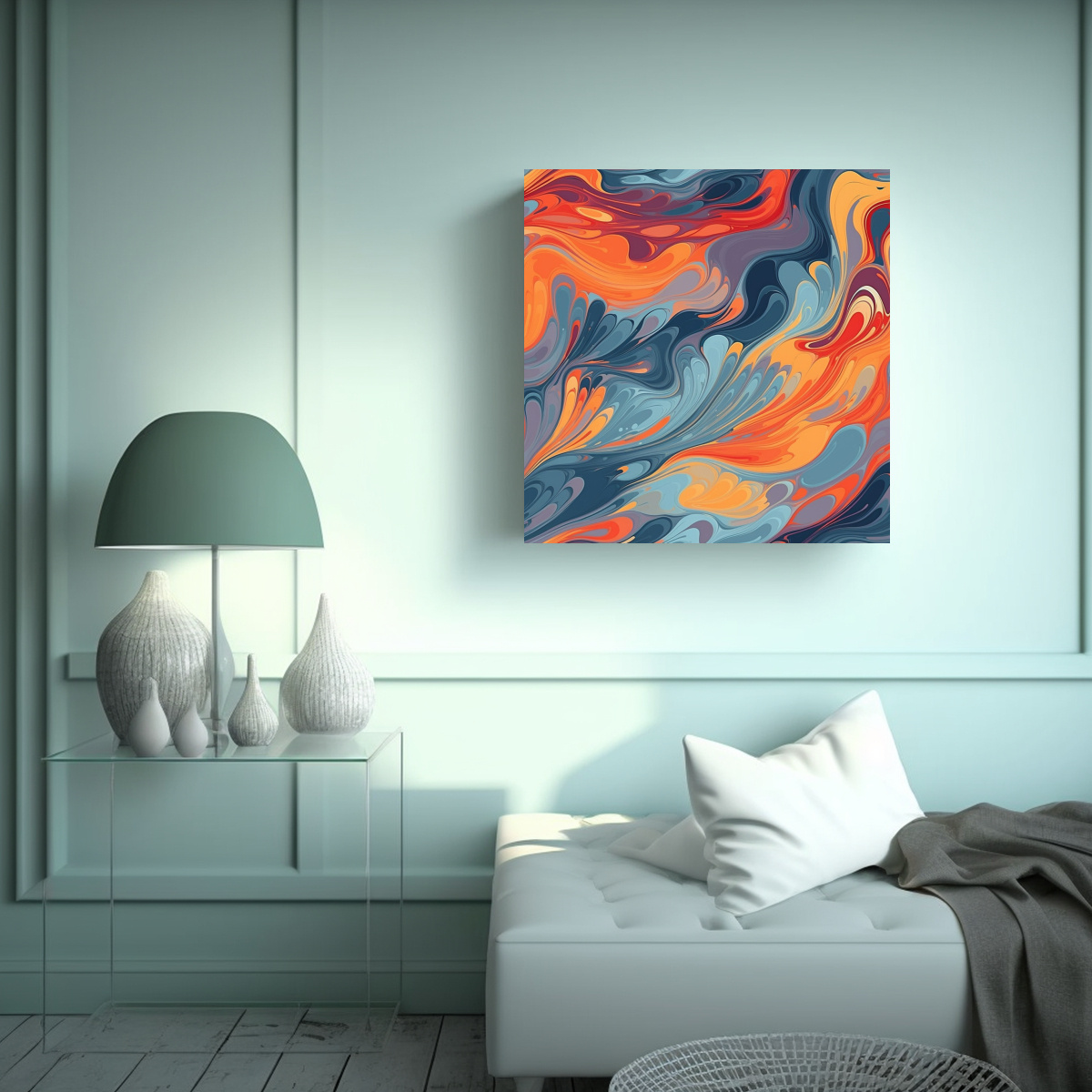 CUADRO ABSTRACTO FLUIDART PARA DECORACIÓN DE 40X40 CM - 2