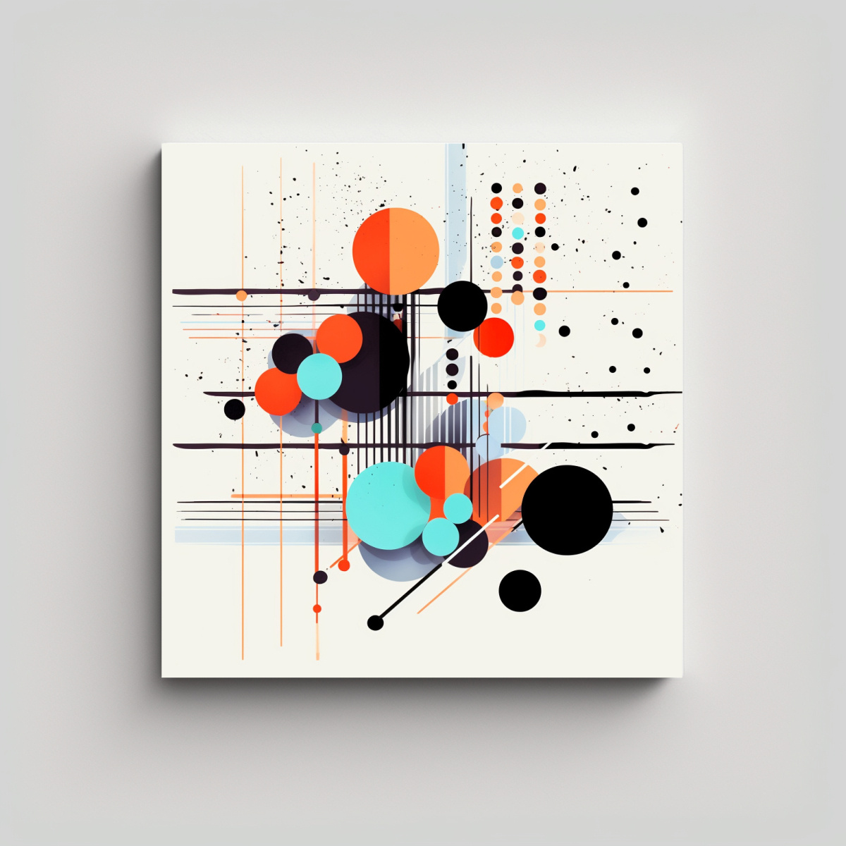 PINTURA DECORATIVA CON DISEÑO GEOMÉTRICO 60X60 CM - 1