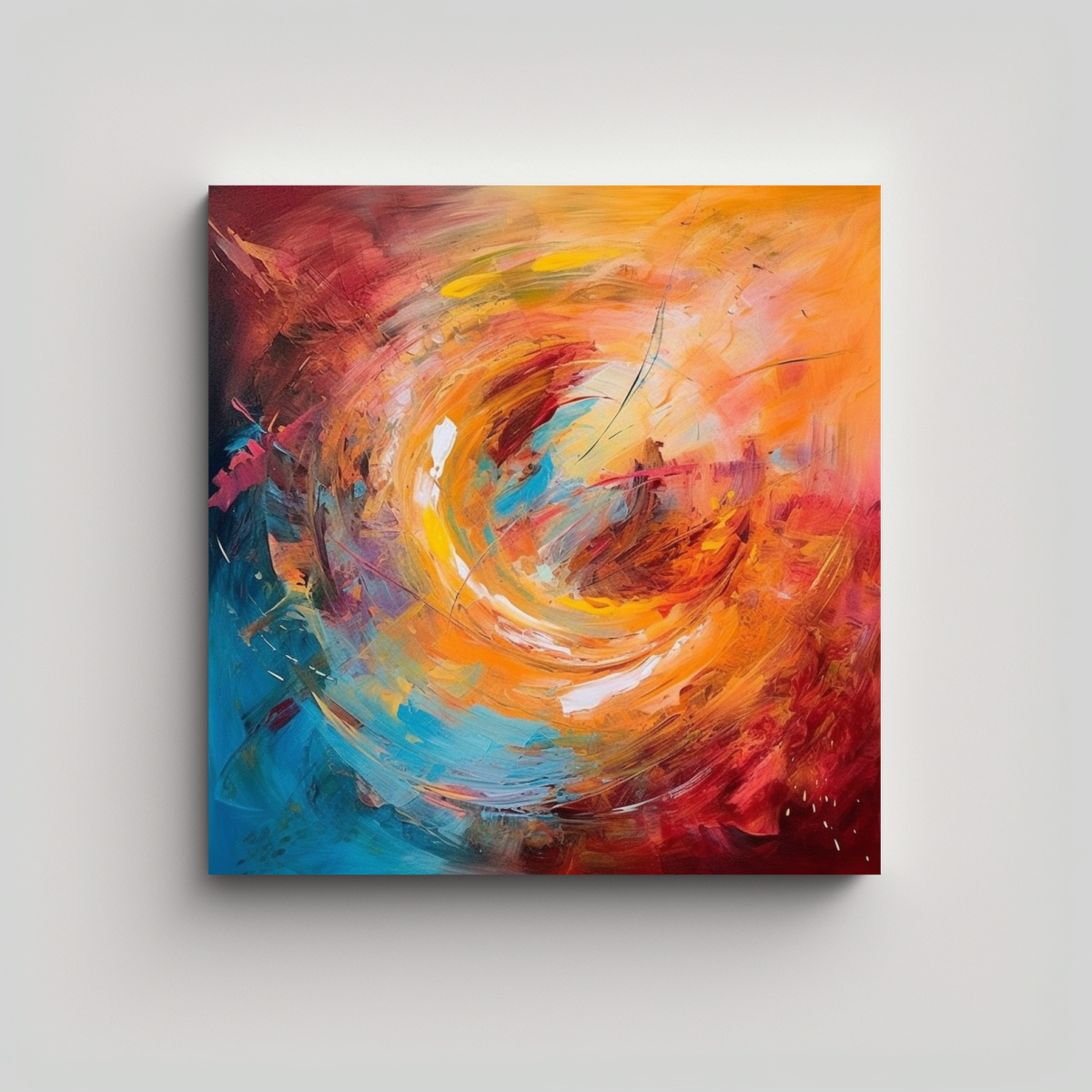 CUADRO ABSTRACTO DE LIENZO IMPRESO POP ART EN 20X20 CM - 1