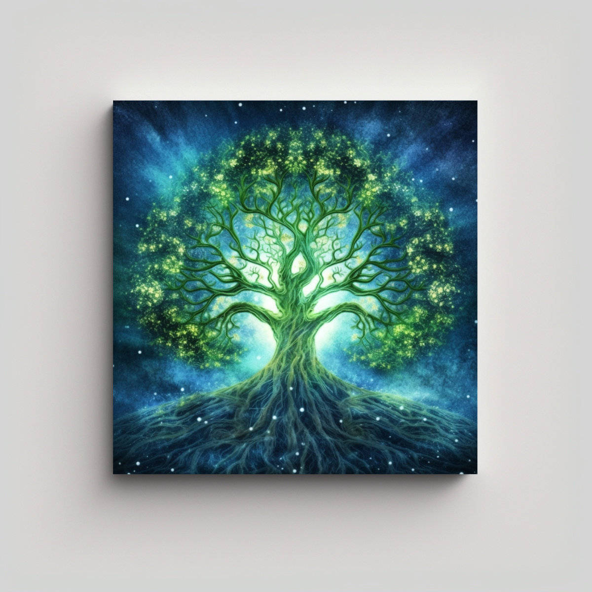 CUADRO ESCENA MYSTICAL DEL ÁRBOL CÓSMICO DE KIN 90X90 CM - 1