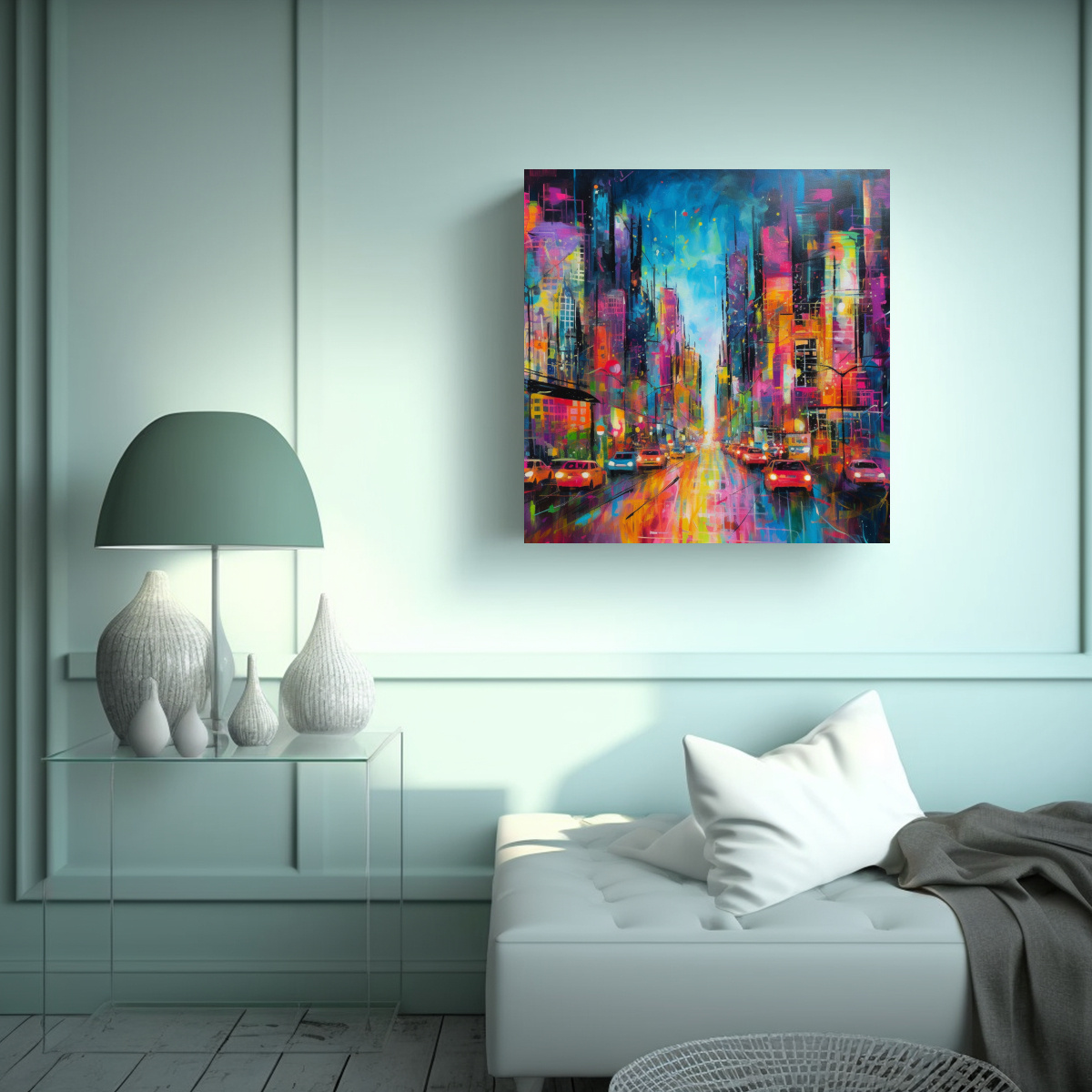PINTURAS DECORATIVAS DE LIENZO CONCEPTUAL PARA 70X70 CM - 2