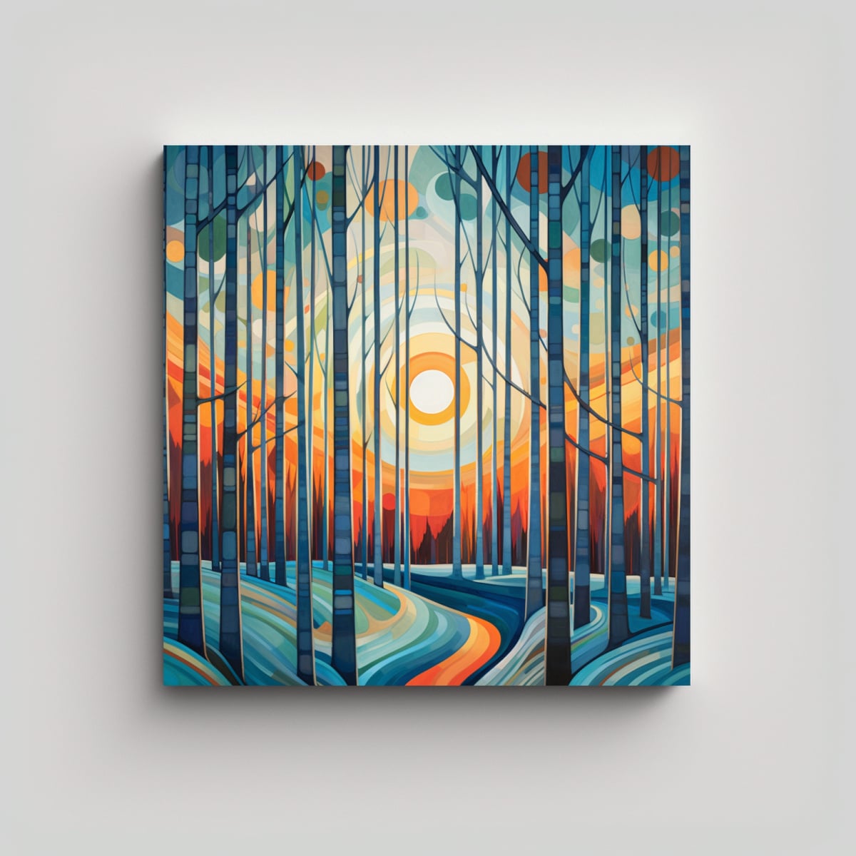 CUADRO DE TELA ESTILO GALERÍA: NATURALEZA VIVA, 90X90 CM - 1