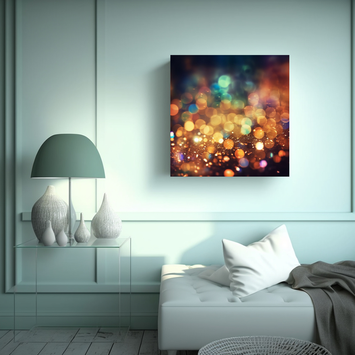 LIENZO MODERNO TEXTURA BOKEH X GLITTER 90X90 CM - 2