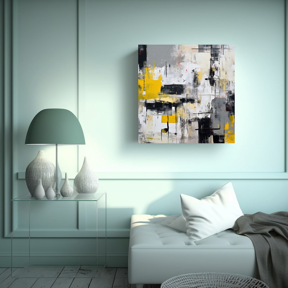 ARTE COMPOSICIÓN INNOVADOR PINTURA ABSTRACTA EN 50X50 CM - 2