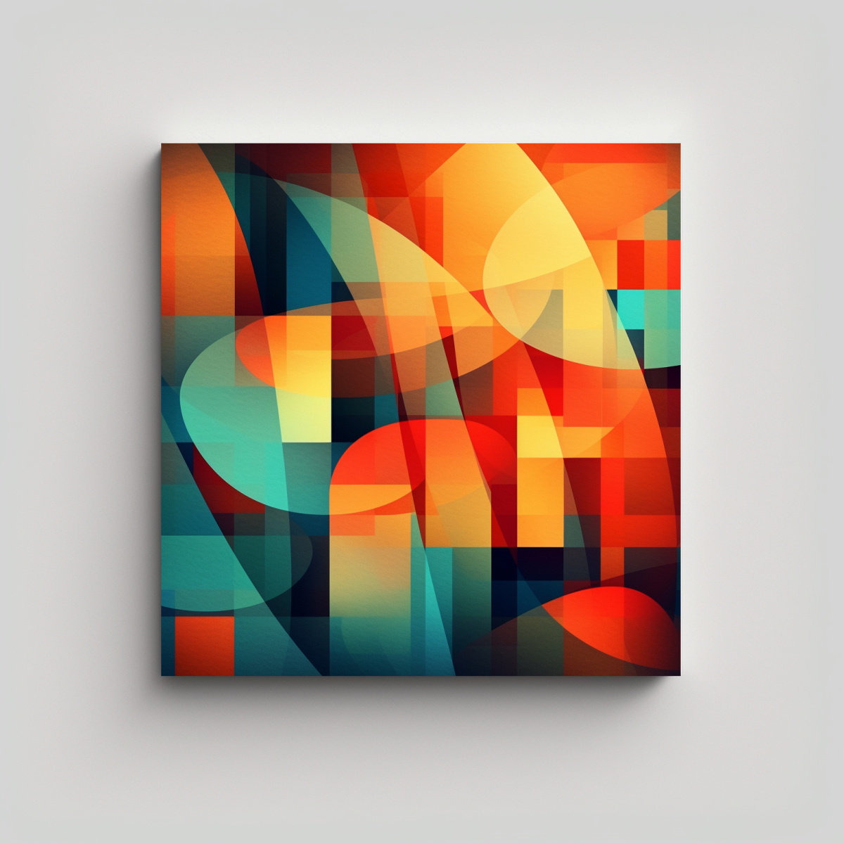 PINTURAS DECORATIVAS CON FORMAS ABSTRACTAS DE 90X90 CM - 1