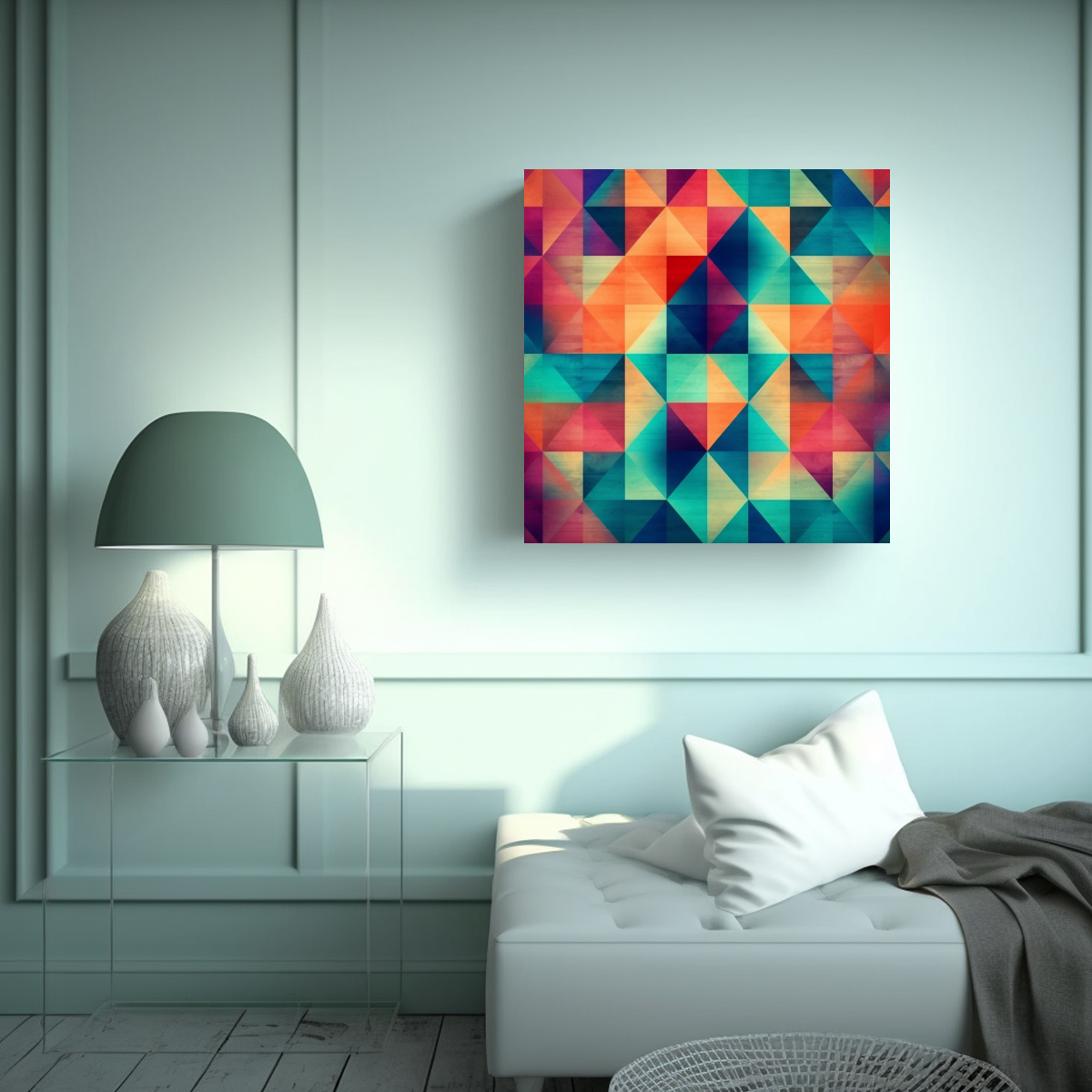 CUADRO GEOMÉTRICO DE ALTA CALIDAD, DISEÑO 30X30 CM - 2