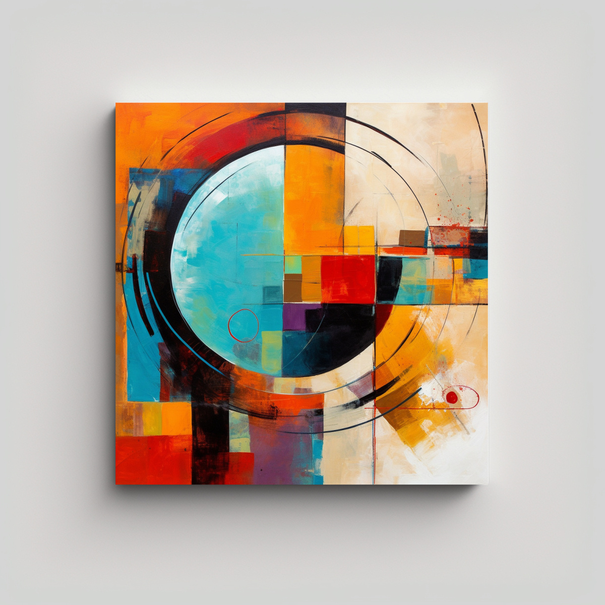 PINTURAS DECORATIVAS DE LÍNEAS FINAS Y COLORES 90X90 CM - 1