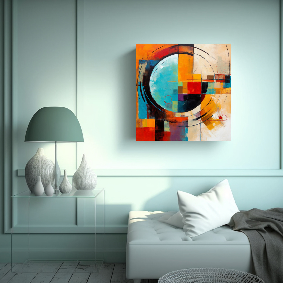 PINTURAS DECORATIVAS DE LÍNEAS FINAS Y COLORES 90X90 CM - 2