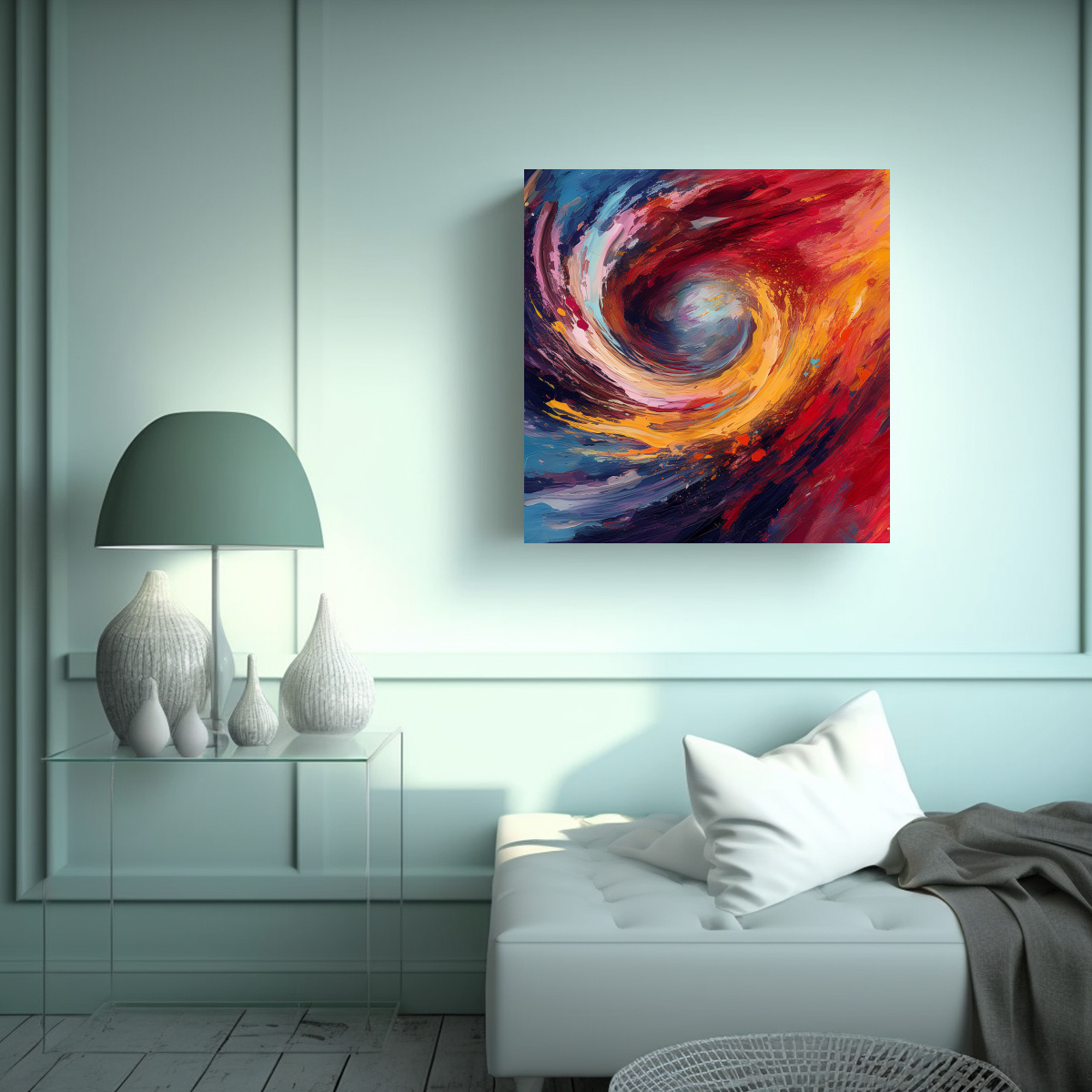 LIENZO ABSTRACTO DE ALTA CALIDAD CON BASTIDOR DE 50X50 CM - 2