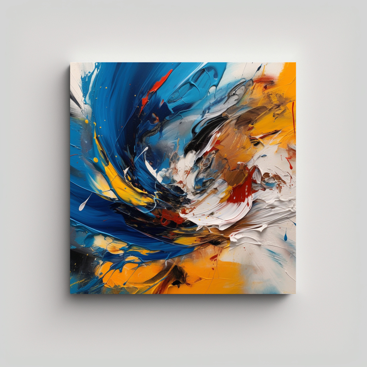 CUADRO VINTAGE ABSTRACTO EXUBERANTE CON COLORES 60X60 CM - 1