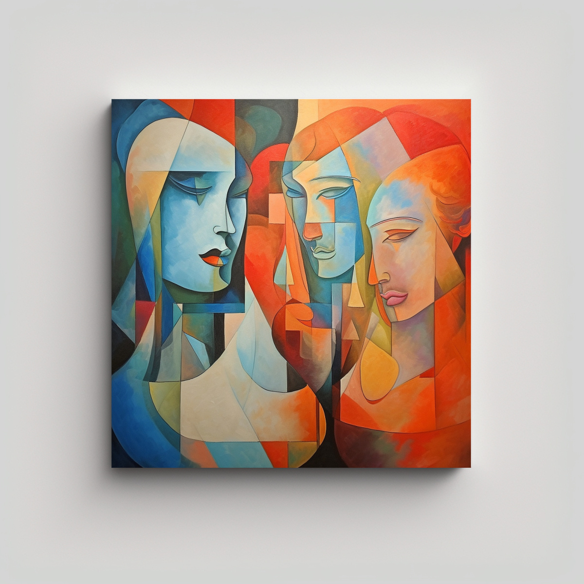 PINTURAS DE PARED ABSTRACTAS A TODO COLOR PARA 100X100 CM - 1