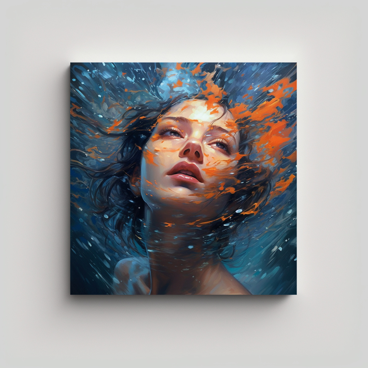 CUADRO IMPRESIONANTE DE ROSTRO DE MUJER EN 40X40 CM - 1
