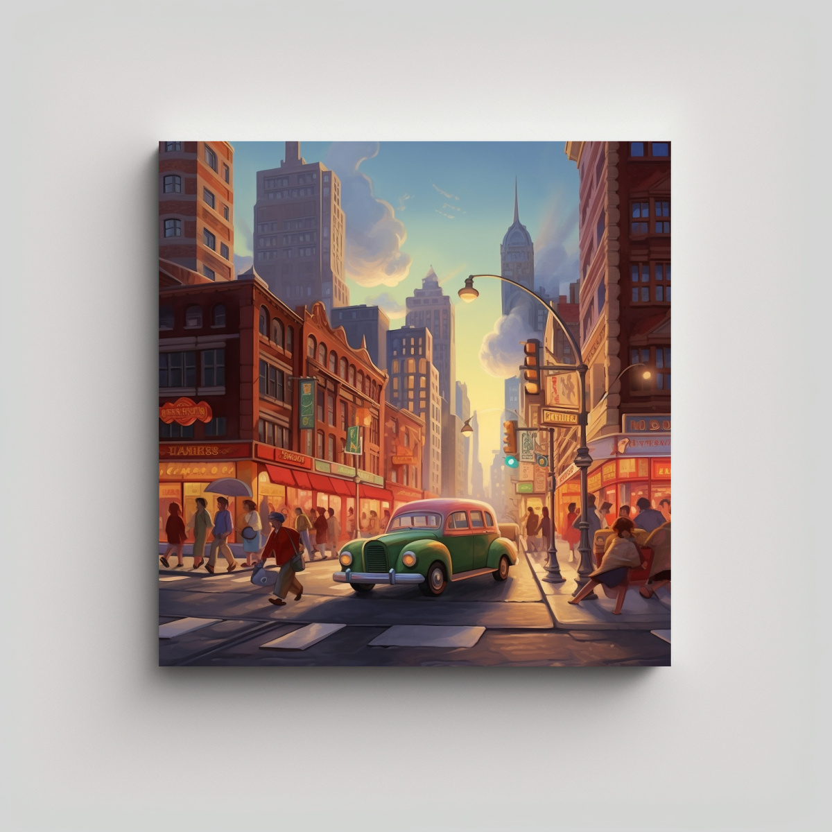 CUADRO HERMOSO: PINTURA ORIGINAL DE CALLES 60X60 CM - 1