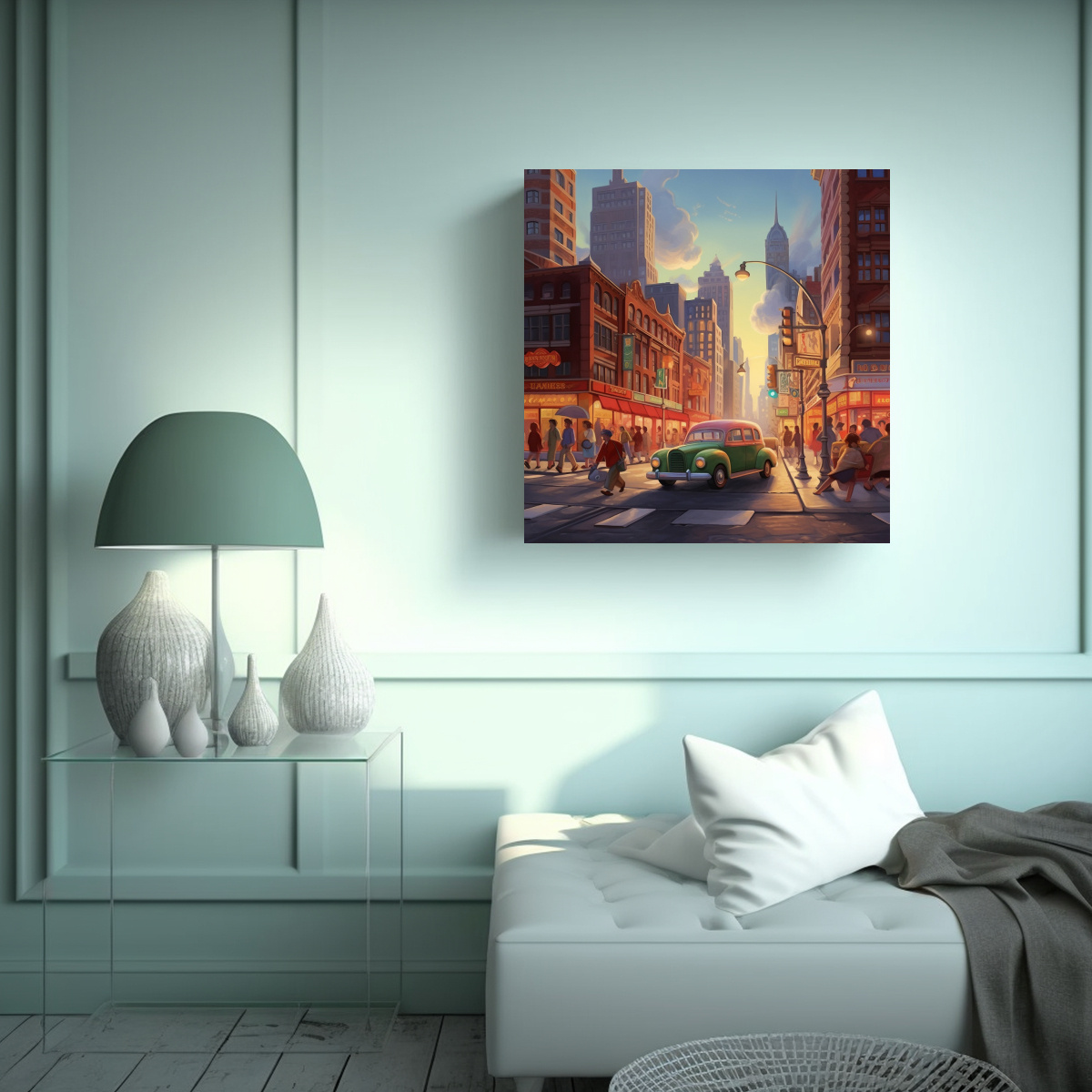 CUADRO HERMOSO: PINTURA ORIGINAL DE CALLES 60X60 CM - 2