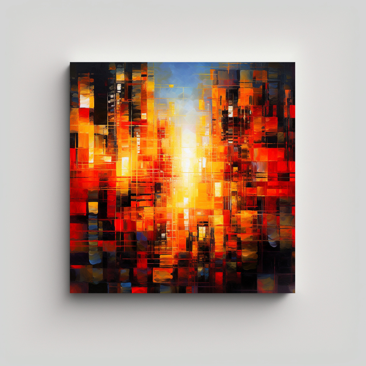 TELA EN BASTIDOR HERMOSO ARMONÍA DE COLORES CON 90X90 CM - 1