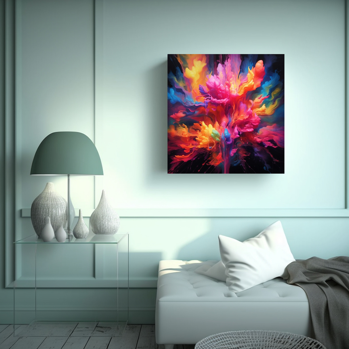CUADRO DE ARTE DE PARED CON ARMONÍA DE COLORES 20X20 CM - 2