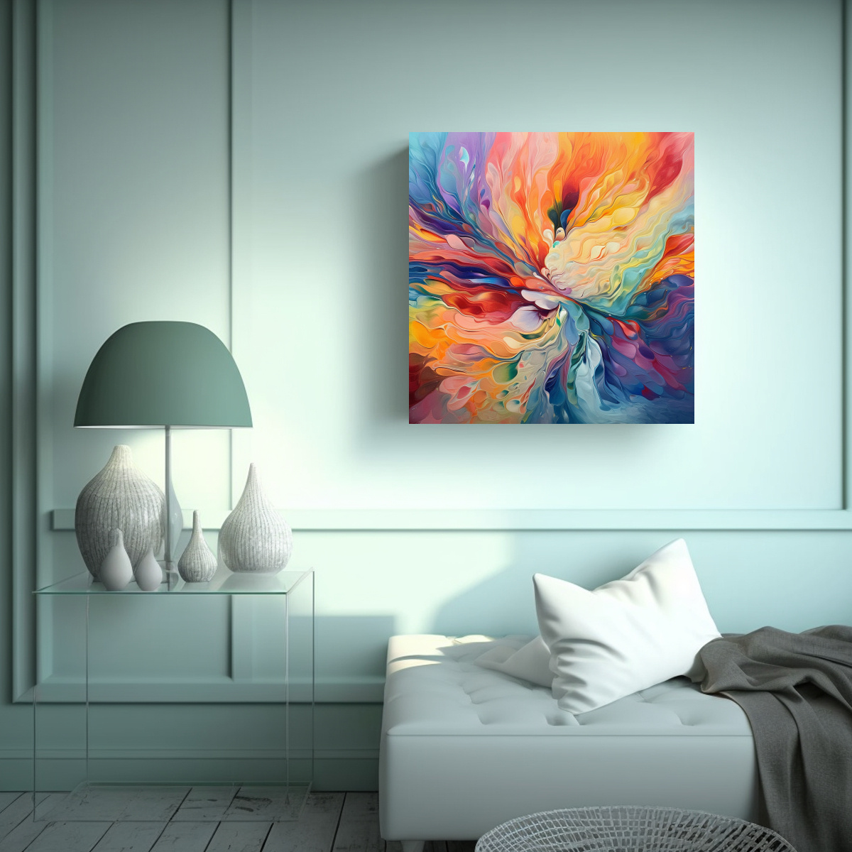 CUADRO MÁGICO COLORIDO CON MÚLTIPLES TONOS DE 80X80 CM - 2