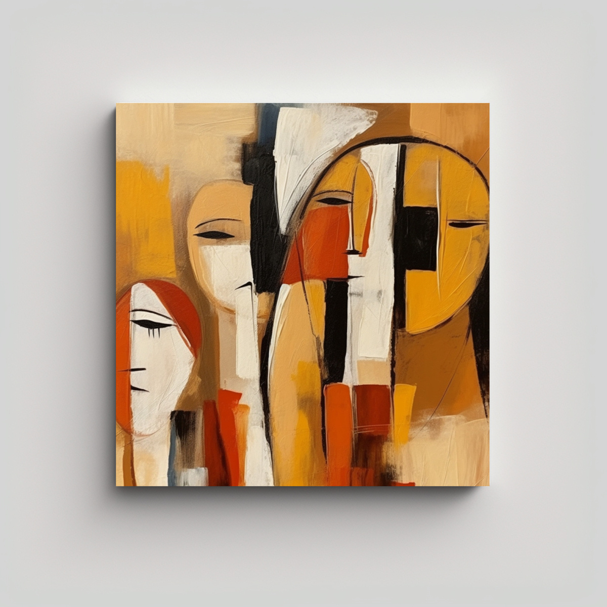 CUADRO ACUARELA ORIGINAL ESTILO PICASSO 30X30 CM - 1