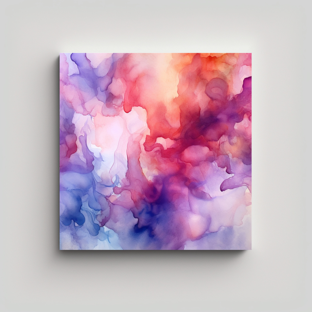 CUADRO EXPRESIÓN BAÑO FONDO ACUARELA TINTADA 80X80 CM - 1