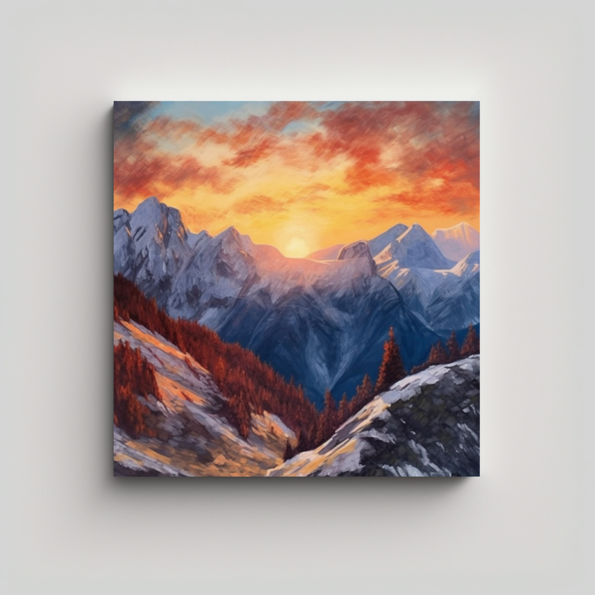 LIENZO DISEÑO INTENSIDAD PINTURA DEL PAISAJE DEL 20X20 CM - 1