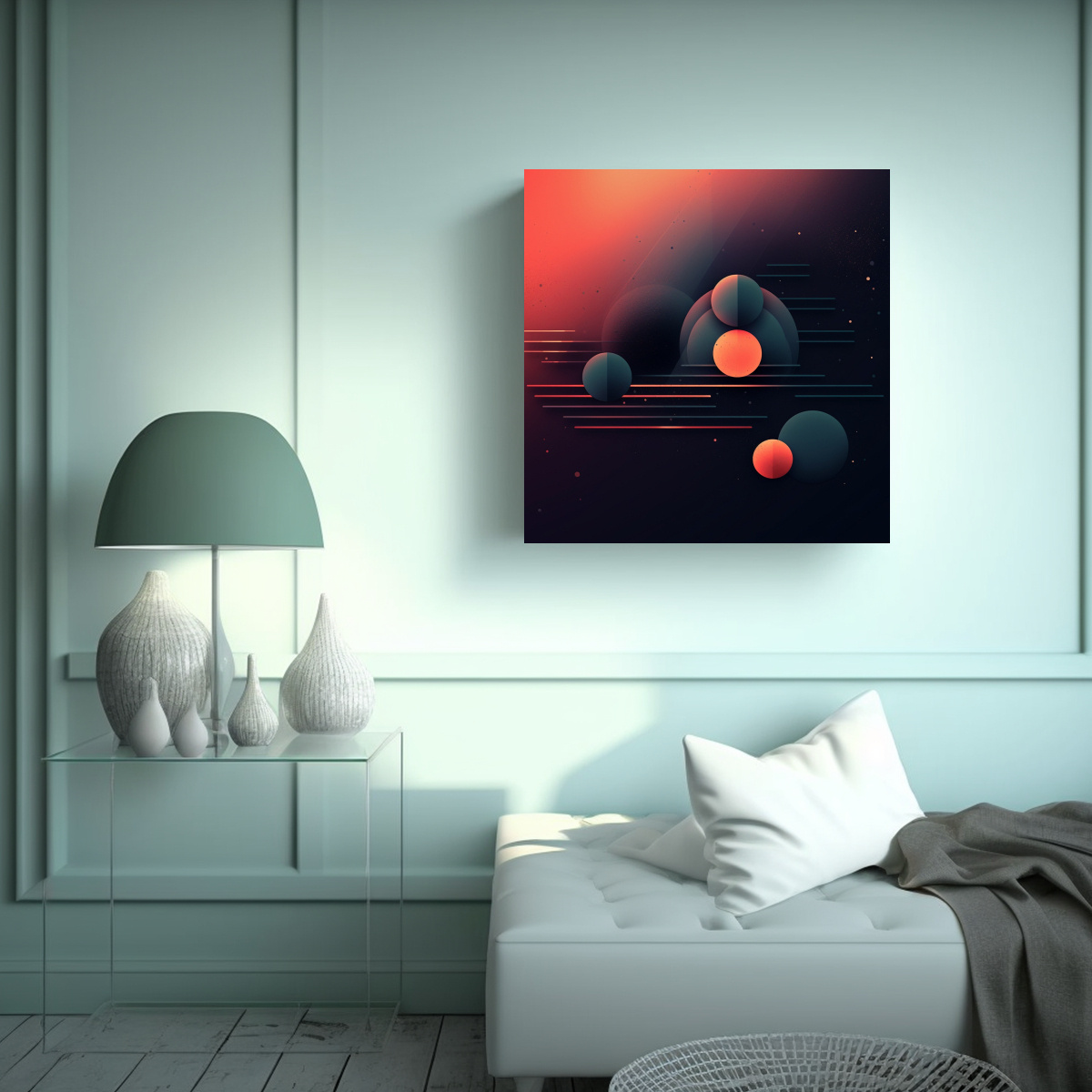 CUADRO FORMA ABSTRACTA DE FONDO MÍSTICO 80X80 CM - 2