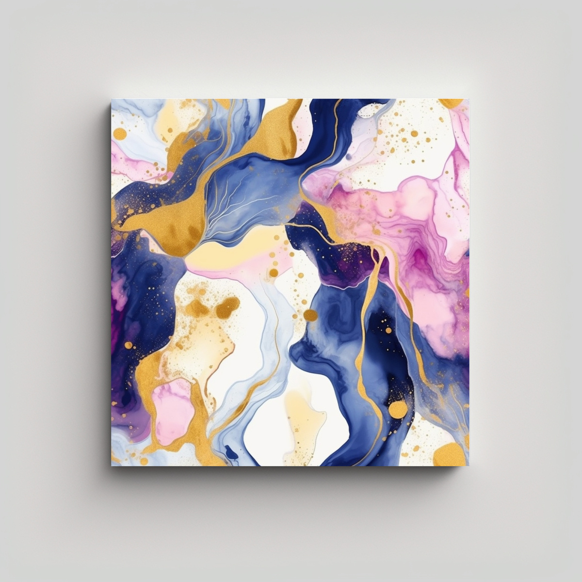PINTURAS ABSTRACTAS EN RELIEVE CON TEXTURA DORADA 30X30 CM - 1