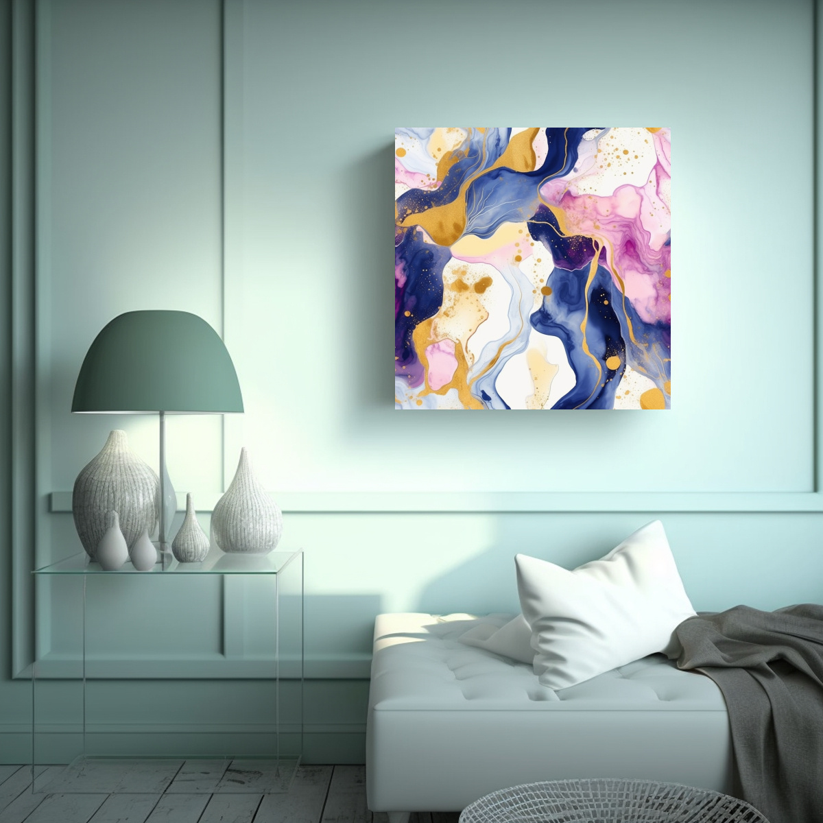 PINTURAS ABSTRACTAS EN RELIEVE CON TEXTURA DORADA 30X30 CM - 2