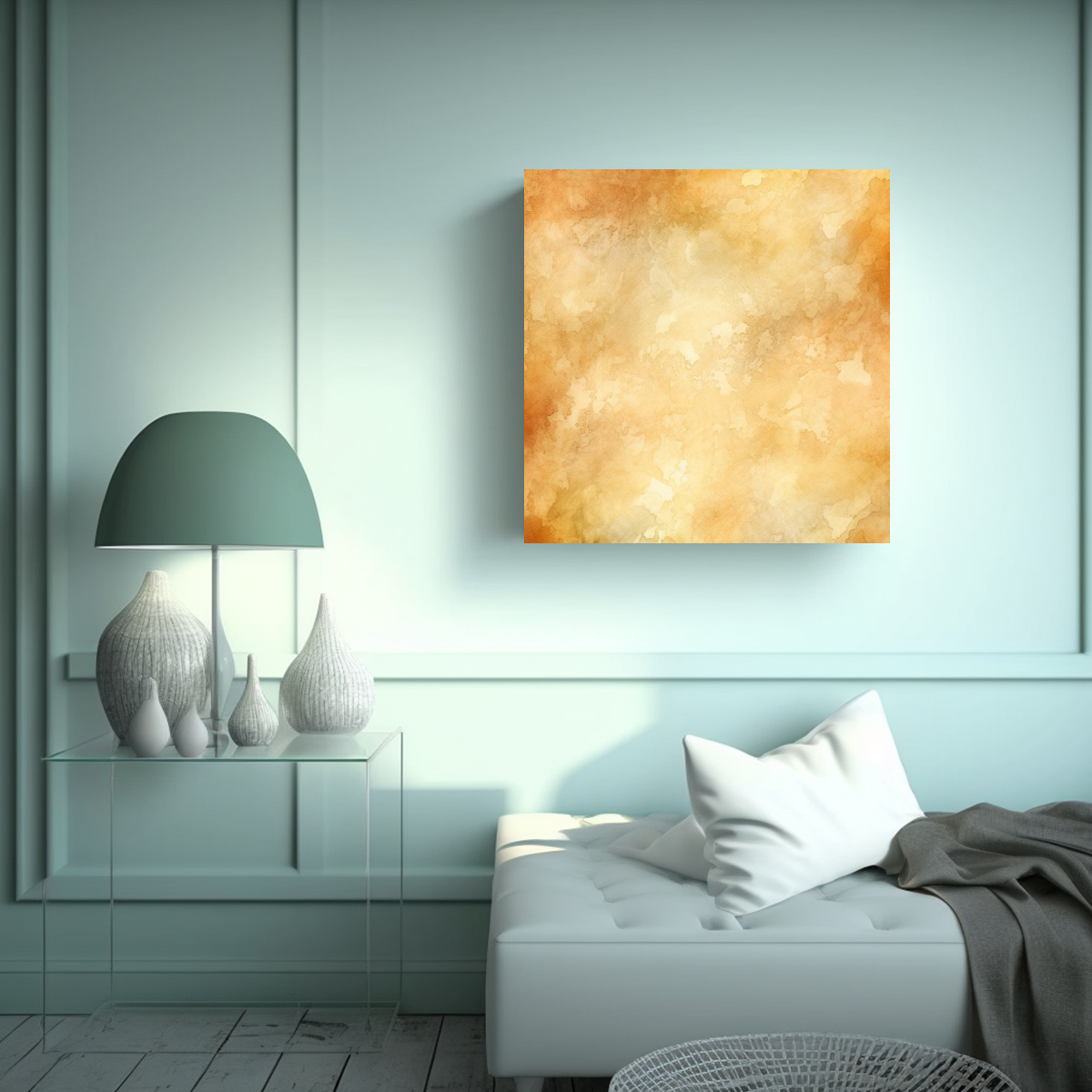 DISEÑO DE FONDO ACUARELA BEIGE CLARO EN ADORNO 40X40 CM - 2