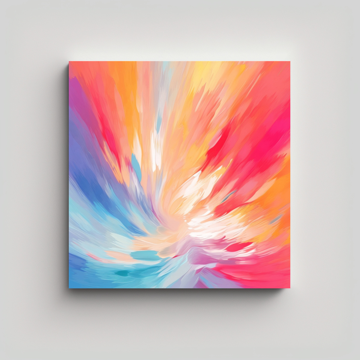 PINTURA AL ÓLEO CUADRO COLORES LUMINOSIDAD 100X100 CM - 1