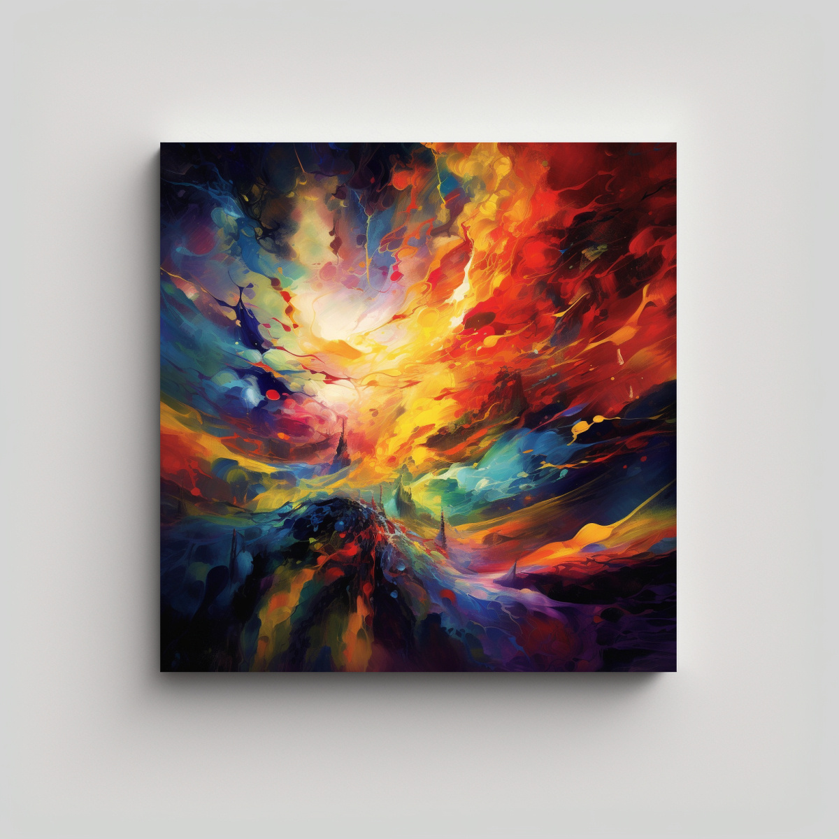 CUADRO DECORATIVO DE COMPOSICIÓN MULTICOLOR CON 70X70 CM - 1