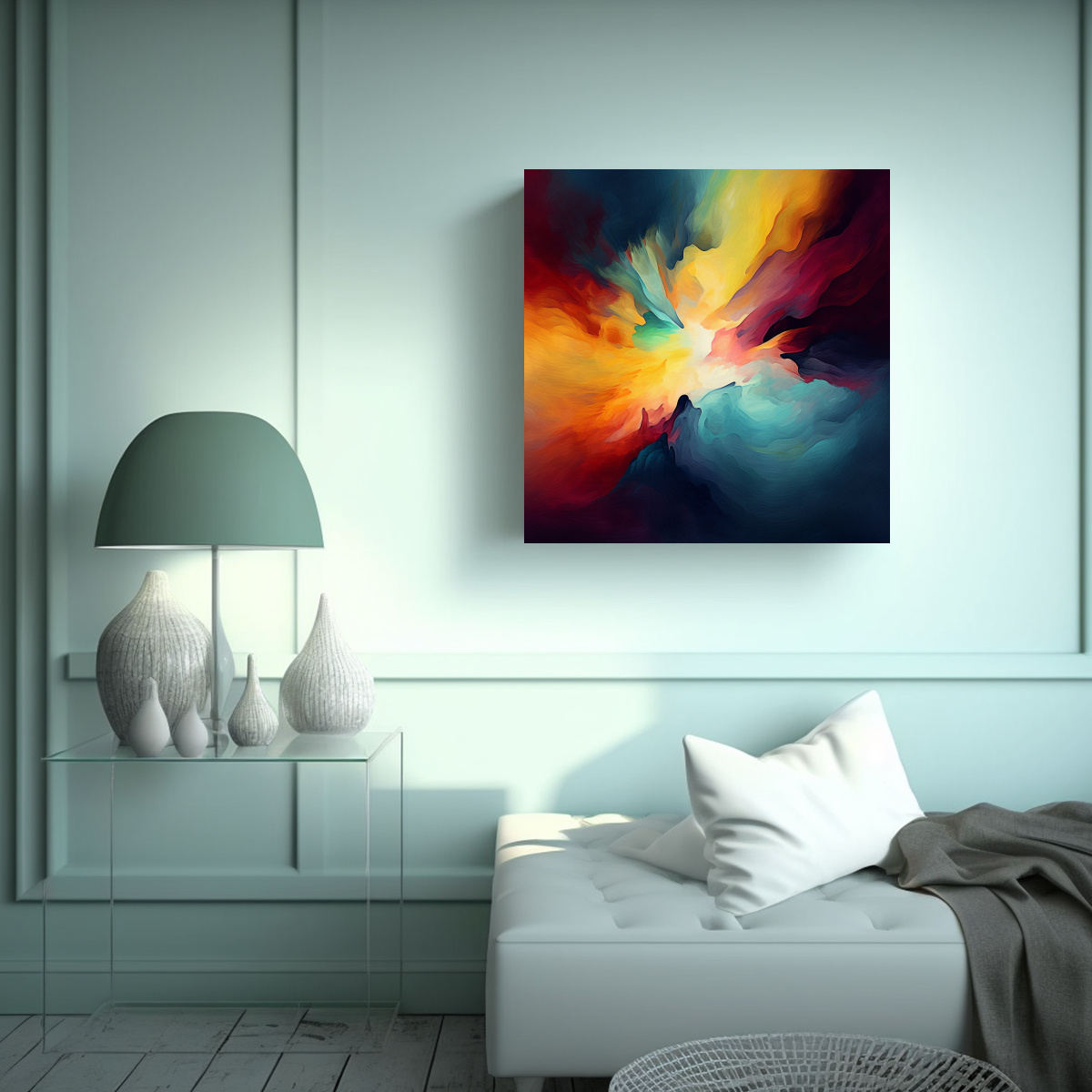 PINTURAS DECORATIVAS DE ARTE CONCEPTO FLORAL 100X100 CM - 2