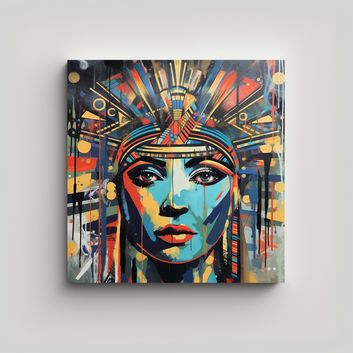 PINTURA DECORATIVA DE ARTE DIBUJO: CLEOPATRA, LA 60X60 CM - 1