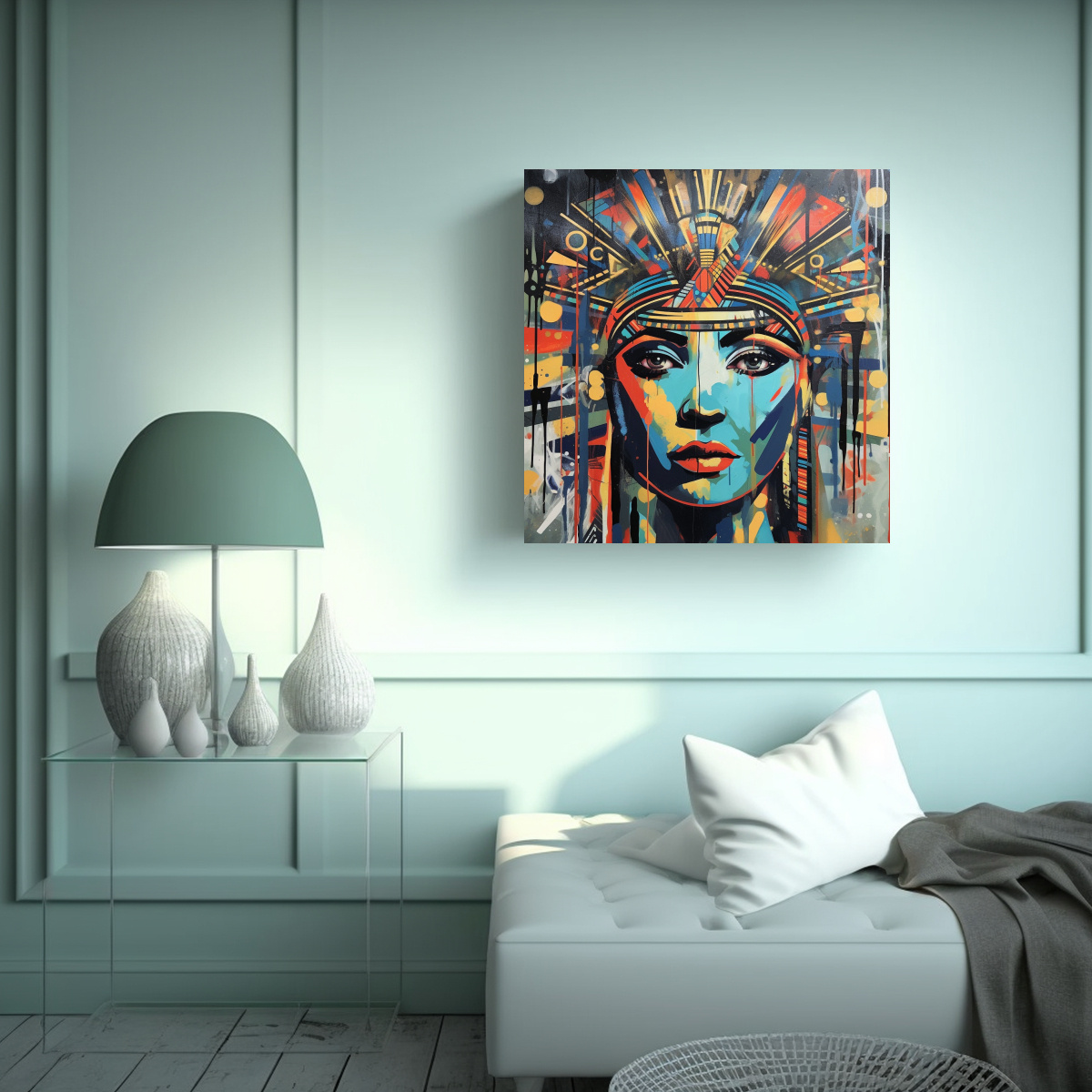 PINTURA DECORATIVA DE ARTE DIBUJO: CLEOPATRA, LA 60X60 CM - 2