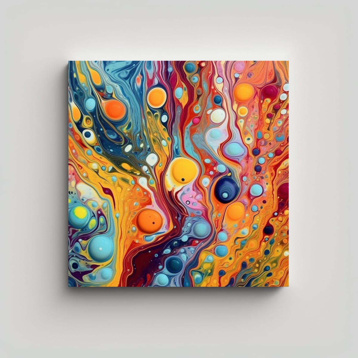 CUADRO VINTAGE ABSTRACTO CON DETALLES INTRINCADOS 20X20 CM - 1