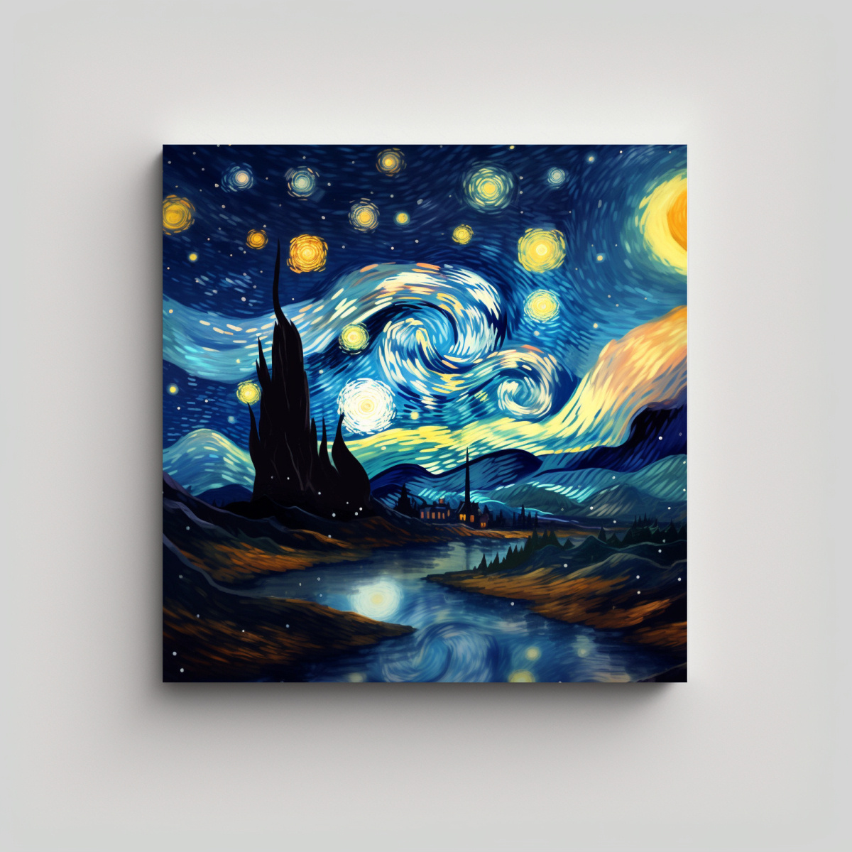 CUADRO ESTILO GALERÍA CON PALETA DE COLORES 70X70 CM - 1