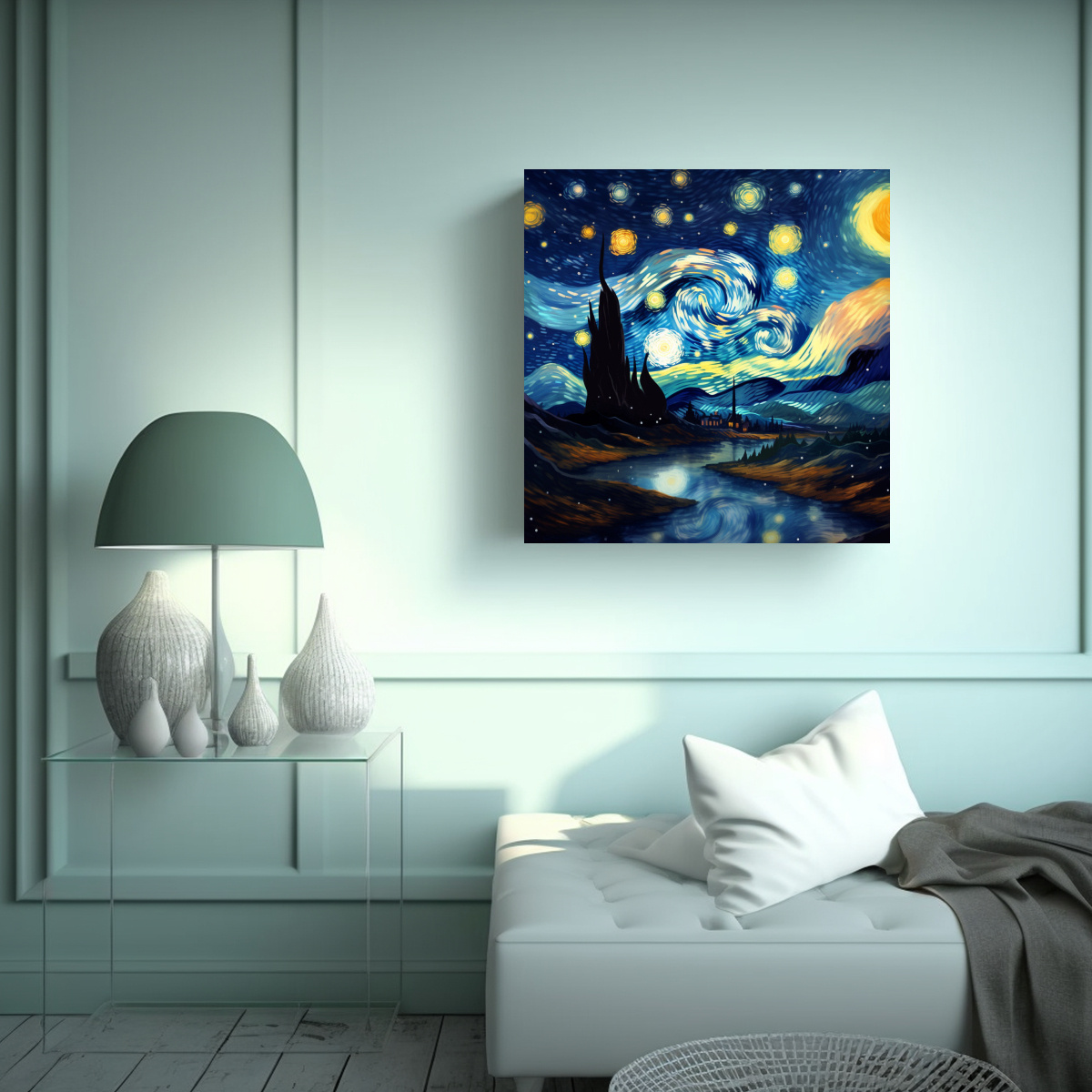 CUADRO ESTILO GALERÍA CON PALETA DE COLORES 70X70 CM - 2