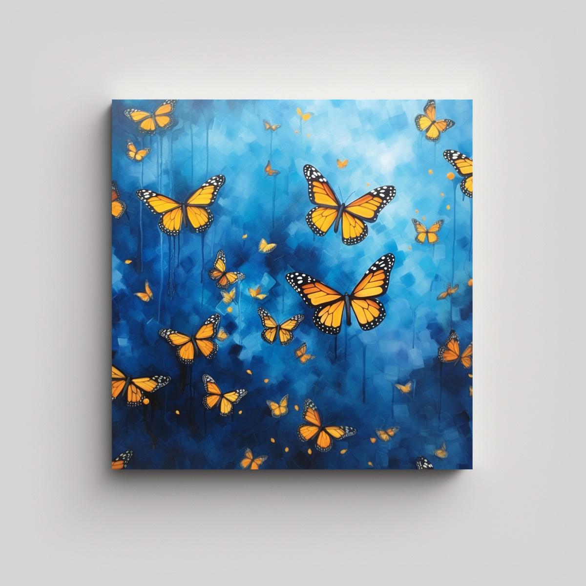 CUADRO DECORATIVO DE MIGRACIÓN DE MARIPOSAS 50X50 CM - 1